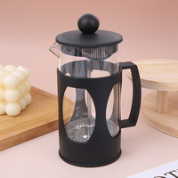 Cafetière à piston en verre borosilicate à double paroi isolée, résistante à la chaleur, écologique, 1 litre, pour café et thé