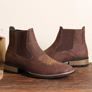 Botas Chelsea de Moda Británica para Hombre, Zapatos de Tacón Alto para Fiestas y Actividades, Botas Chukka para Hombre - Product Image 4