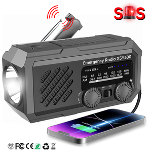 Radio Meteorológica Portátil de Emergencia con Alimentación Solar y Manivela, Banco de Energía con Linterna LED - Product Image 1