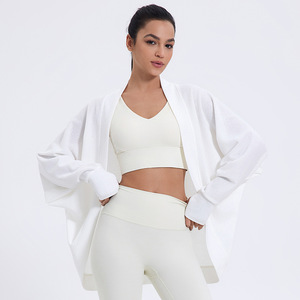 2024 Baggy Bat-sleeved Cardigan Jacket Sports <strong>Coat</strong> Casual <strong>Women's</strong> <strong>Waist</strong> <strong>Coat</strong> Indoor Loose Crop Cardigan <strong>Woman</strong> Loose Jacket - Product Image 2