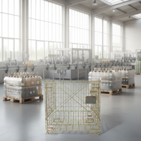 Conteneur en treillis métallique en acier doux robuste pour usage industriel, pliable pour économiser de l'espace en entrepôt, capacité de 1000 kg