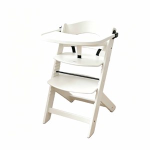 Chaise haute pour bébé et enfant en bois, moderne et simple, réglable en hauteur, plateau amovible, bois massif - Product Image 1