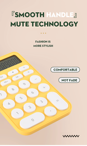 เครื่องคิดเลขมินิสีเหลือง คาวาอิ ระดับมืออาชีพ 12 หลัก ปุ่มกดทรงกลม<span class=keywords><strong>สวย</strong></span>งาม - Product Image 2