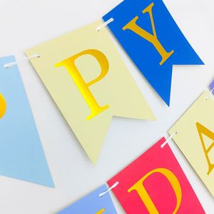 Bannière de fête imprimée numériquement en forme de queue de poisson bronzante avec motif floral pour les anniversaires - Product Image 4