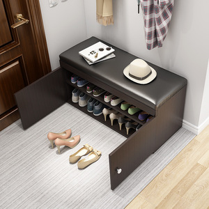 Meuble à chaussures avec coussin, armoire de rangement multifonctionnelle, tabouret à chaussures pour entrée, pour usage domestique - Product Image 1