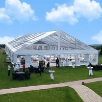 Tente d'événement translucide TENTCHO plus grande 15x15 pour mariages et événements, robuste pour 50 personnes, tente de mariage blanche