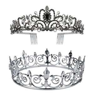 BELLE WORLD Ensemble de couronnes Roi et Reine pour le <span class=keywords><strong>bal</strong></span> de promo, diadème baroque en cristal et strass pour mariage, anniversaire, fête de remise des diplômes - Product Image 5