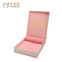 FSD Manufacturer — ensemble de colliers professionnels, boîte en papier personnalisée, boîte à anneaux, emballage de bijoux rose