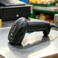 Lecteur de codes-barres laser filaire USB, lecteur de codes 1D portable pour les points de vente, l'entrepôt et la logistique
