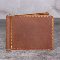 Portefeuille en cuir véritable Crazy Horse, fin et minimaliste, multi-cartes, pour usage quotidien, en promotion