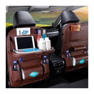 Tray Tablet Holder Tissue Box Auto Back Seat Bag Protector Car Back Seat Organizer Storage Bag Foldable Table