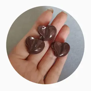 100pcs Chocolate Resin Jewelry Beads Heart Flower Square Round Sweet Dessert Flat Back Cabochon Valentine's Day Gifts