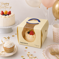 Boîtes à gâteaux en carton transparent avec fenêtre, gaufrage, pelliculage mat et paillettes pour gâteaux d'anniversaire et de mariage