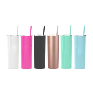 20oz 304 Stainless Steel Skinny Tumbler Water Bottle Hot Sell Designed Double Wall Vacuum <strong>Insulated</strong> <strong>Cups</strong> with Straw and Lid - Product Image 2