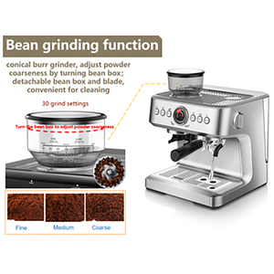 Macchina da Caffè Espresso Professionale Semi-Automatica Multi-Elettrica 20 <span class=keywords><strong>Bar</strong></span> con Doppio Servizio e Macinacaffè Certificata GS in Acciaio Inossidabile - Product Image 4
