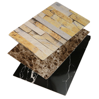 Panneau décoratif en marbre Panneau mural imperméable aux UV résistant à l'usure villa Panneau mural de décoration en PVC Feuille de marbre en PVC pour mur