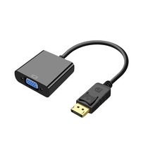 Kabel Adaptor DP ke VGA Stok Pabrik, Ukuran Besar, dengan Selubung PVC dan Konduktor Tembaga Berlapis Timah untuk Kartu Grafis PC HD 1080p