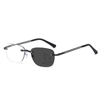 Lunettes de soleil photochromiques sans monture, anti-lumière bleue, lunettes de conduite, UV400, lunettes optiques rectangulaires, unisexe