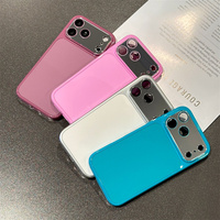 Coque Miroir Frosted Slim Couleur Bonbon Tendance pour iPhone 18 Pro 15 16 17 Pro Max 13 14, Protection Antichoc Couleur Unie Mate avec Protection Caméra