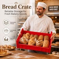 Lebensmittelechte HDPE-Kunststoff Stapelbare Umzugskiste Aufbewahrungskiste mit Gitteroptik für Brot Kleine und Gebrauchte Transportkiste