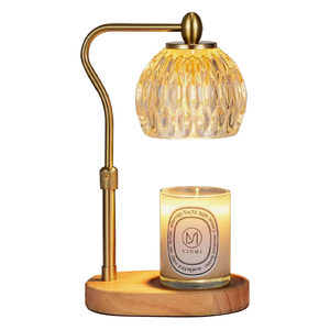 Lámpara Calentadora de <span class=keywords><strong>Velas</strong></span> de Cristal Vintage con Base de Madera, Fundidor de Cera Eléctrico Regulable, Regalo Perfecto para Cumpleaños y Festividades para la Familia - Product Image 6