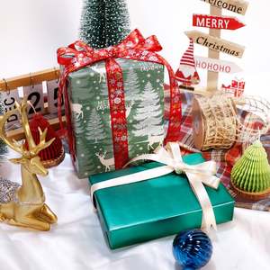 Wholesale 80g <b>Christmas</b> Warm and Cozy Green Kraft <b>Paper</b> Tissue 43*300cm Gift <b>Luxury</b> Custom Packaging <b>Wrapping</b> <b>Paper</b> Roll - Product Image 5