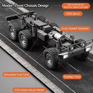 JJRC C8823 Camion de transport et de remorquage RC Unimog 6x6 à l'échelle 1/18, télécommande 2.4G, étanche avec lumières <span class=keywords><strong>LED</strong></span>, prêt à rouler - Product Image 5