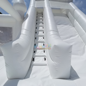 Château gonflable géant d'extérieur pour enfants, structure de jeux gonflable blanche avec toboggan - Product Image 6
