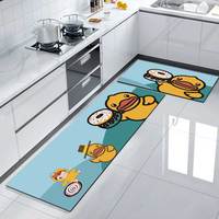 Tapis de sol de cuisine pour enfants, ensemble de 2 pièces, amusant et ludique, en boue de diatomée, avec envers en caoutchouc, en polyester, lavable, tapis de maison doux et décoratif