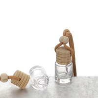Diffuseur de parfum pour voiture en verre suspendu de 8 ml, de haute qualité, avec bouchon à vis et bâtonnets diffuseurs