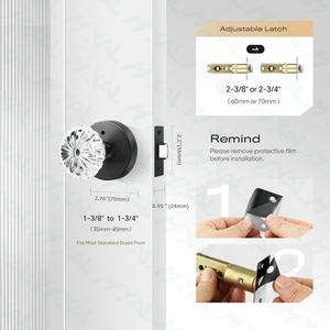 Maniglia per Porta Vintage con Rosetta Nera Opaca, Serratura per Privacy in Bagno, Chiusura Interna per Porte in Vetro Cristallo - Product Image 4