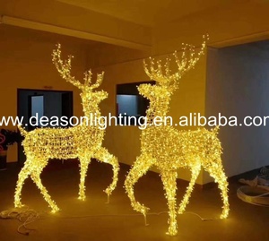 Décorations de Noël géantes en taille réelle, rennes <span class=keywords><strong>lumineux</strong></span> pour l'extérieur, décorations imperméables, lumières de rennes - Product Image 3