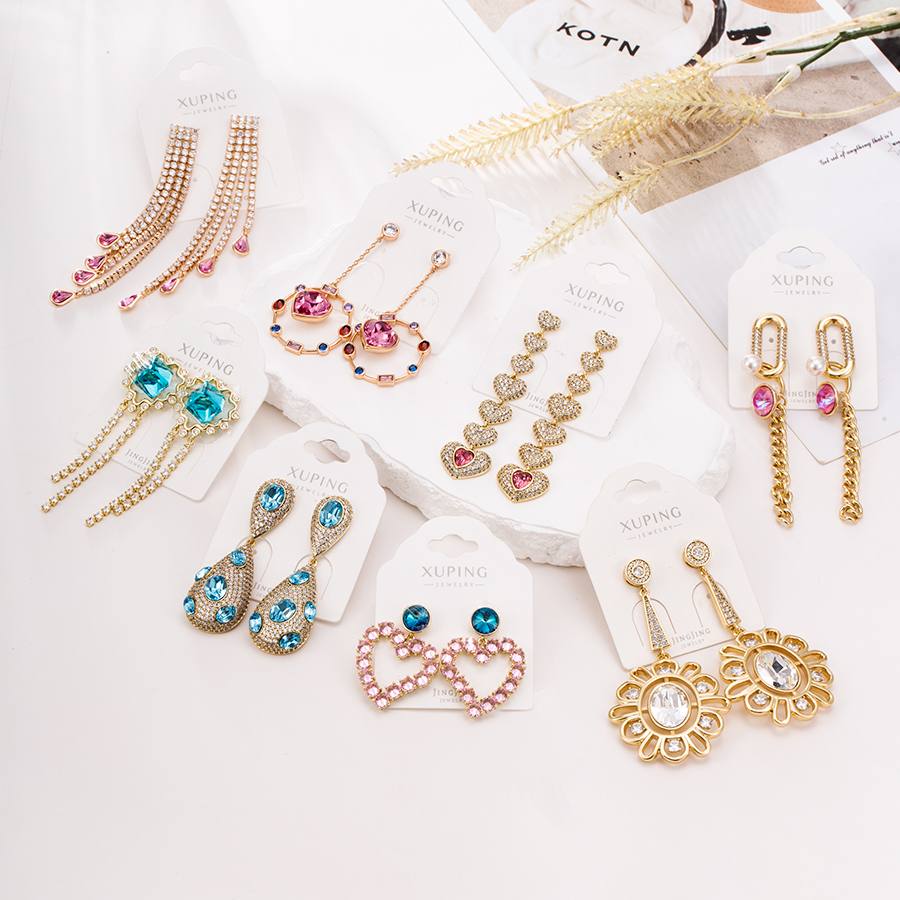 XUPING Large Rose Gold Hoop Earrings - 50MM & 60MM, Hypoallergenic Fashion Jewelry For Women