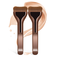 Kuas foundation berbentuk lidah ultra tipis berkualitas tinggi, concealer tanpa cela, alat makeup berbulu lembut.