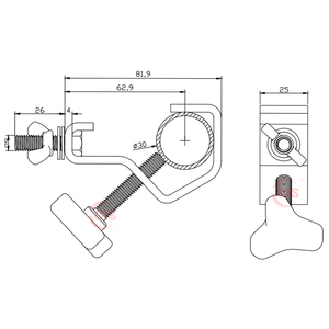 DJ Cải Cách Hành Chính Ánh Sáng Phù Hợp Với 30 Mm Đường Kính Ống Nhôm Sân Khấu Claw Kẹp - Product Image 3