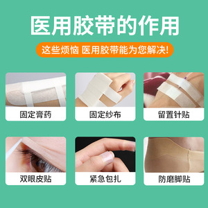 Cinta de papel PE médica Aoqi, adhesivo de tela no tejida transpirable, gasa fijadora rasgable de baja sensibilidad sensible a la presión - Product Image 4