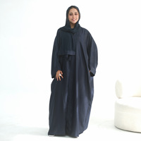 Robes de mariée islamiques pour l'Aïd, printemps-été, en polyester, Abaya pour femmes, robe longue modeste avec poignets fendus, longueur au sol