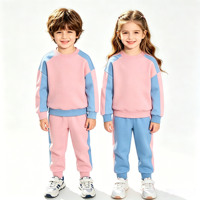 Ensemble de vêtements de sport pour enfants tendance, couleur contrastée, tenue décontractée personnalisée pour l'automne