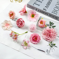 Groothandel 8cm Roze Kunstbloemen Hoofden DIY Bloemassortiment Kit voor Bruiloft Fotografie Afstudeerhoed Haaraccessoires