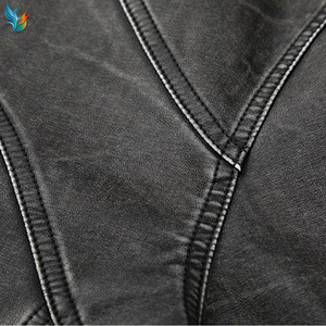 Veste streetwear oversize déstructurée à coutures apparentes pour <span class=keywords><strong>homme</strong></span>, en cuir noir délavé vintage - Product Image 6