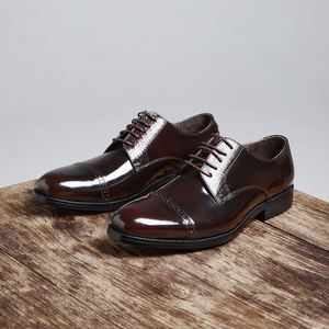 สายนาฬิกาแบบหัวเข็มขัดสไตล์พระสงฆ์สำหรับผู้ชายขายดี รองเท้าหนังคุณภาพสูงสไตล์อังกฤษ รองเท้าออกซ์ฟอร์ดสำหรับธุรกิจและงานทางการ - Product Image 1