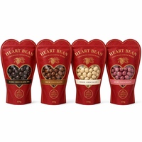 Bolsa de Café Personalizada con Forma de Corazón, Ventana en Forma de Corazón, Cierre Hermético, Bolsa de Embalaje de Café Cubierto de Chocolate para Regalo de Marca