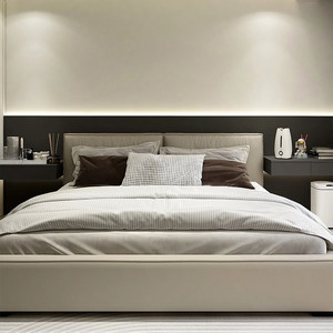 Lit rembourré minimaliste moderne, lit double, grand cadre <span class=keywords><strong>de</strong></span> lit, support <span class=keywords><strong>de</strong></span> lit extra-large, meubles <span class=keywords><strong>de</strong></span> chambre à coucher - Product Image 1