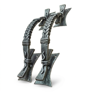 Poignée de portail en fer forgé à la main – Style traditionnel, design tressé, finition résistante à la rouille, facile à installer. - Product Image 1