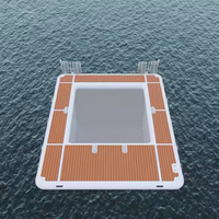 Piscine gonflable anti-méduse pour une baignade sécurisée, plateforme flottante gonflable en tissu Drop-Stitch