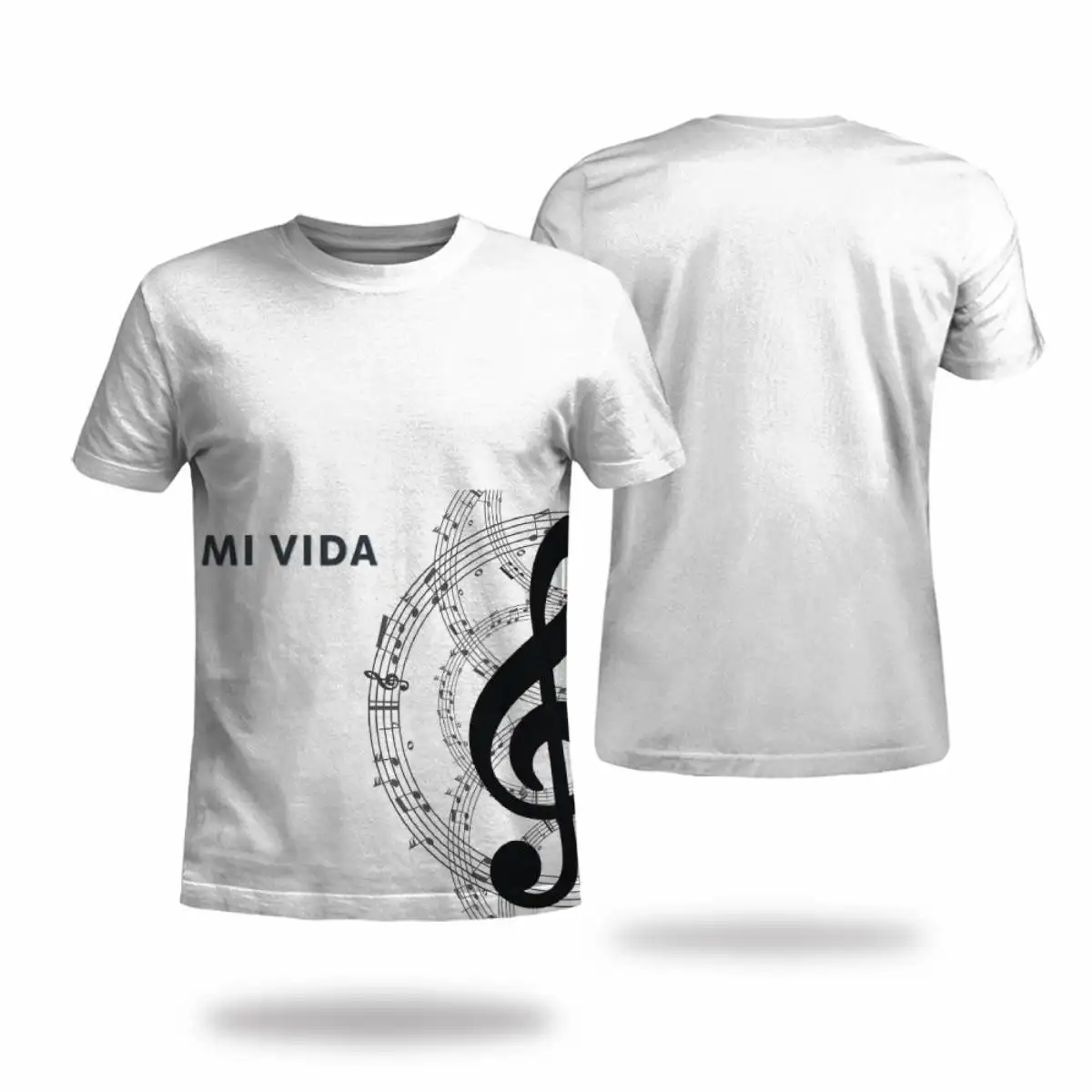Camiseta informal holgada de manga corta con estampado de guitarra y nota musical, camisa con estampado de calor Digital de varios colores, gran tamaño, 2022