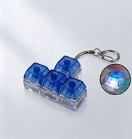 Porte-clés LED en acrylique personnalisé avec impression UV motif dessin animé forme carrée - Jouet anti-stress pour clavier