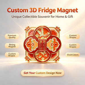 Imán <span class=keywords><strong>de</strong></span> Refrigerador 3D Personalizado <span class=keywords><strong>de</strong></span> Aleación <span class=keywords><strong>de</strong></span> Zinc, Estilo Tradicional Chino, Certificado ISO, Recuerdo, Regalo, Fabricante OEM ODM Directo - Product Image 1