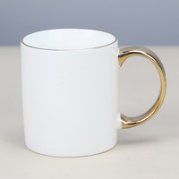 Tasse en porcelaine classique, avec manche en or, en céramique, noir/blanc, 1 pièce, meilleures ventes