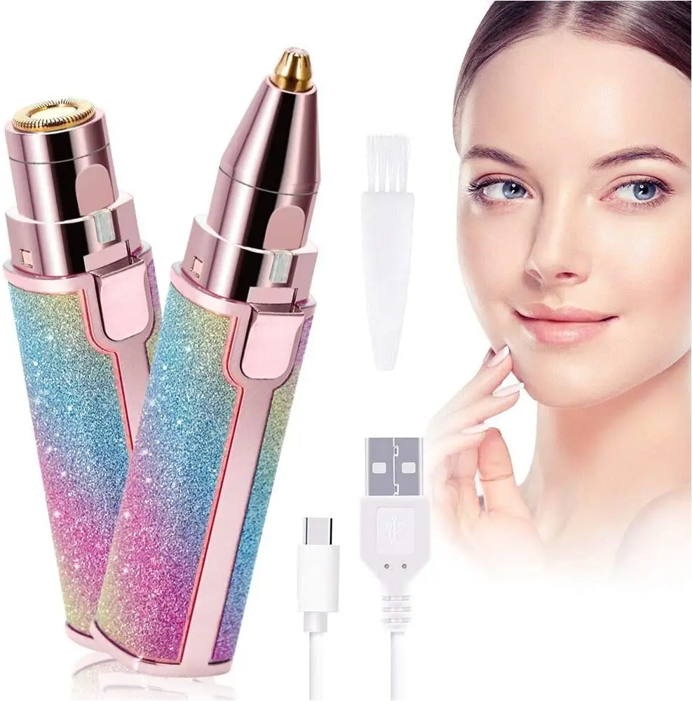 Épilateur portable coloré 2 en 1, mini-filetage des sourcils rechargeable pour filles, épilation du visage et des lèvres supérieures pour femmes